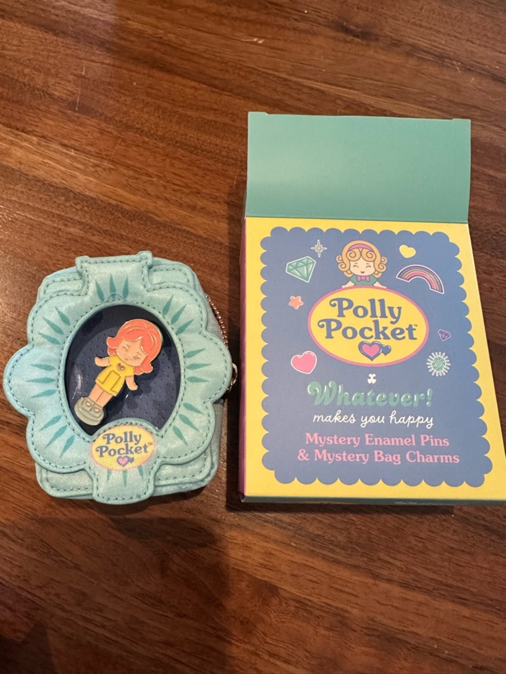 Polly Pocket x Whatever! Makes You Happy Mini ITA Bag Charm & Enamel Pin Set